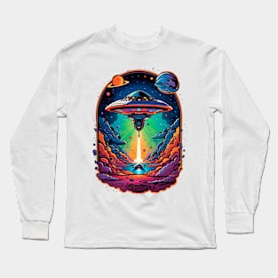 Alien Spaceship Going to Worlds Long Sleeve T-Shirt